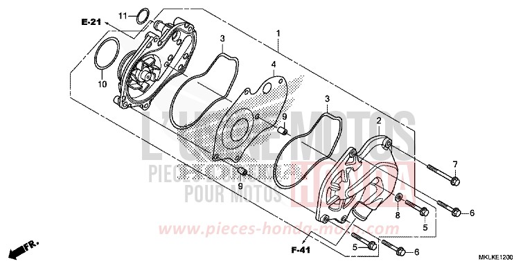 WATER PUMP for NC750S CANDY CHROMOSPHERE RED (R381) from 2019