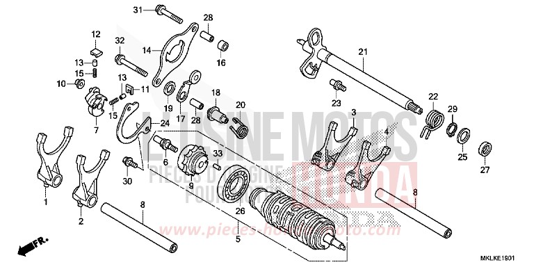 GEARSHIFT DRUM (NC750SD) for NC750S CANDY CHROMOSPHERE RED (R381) from 2019