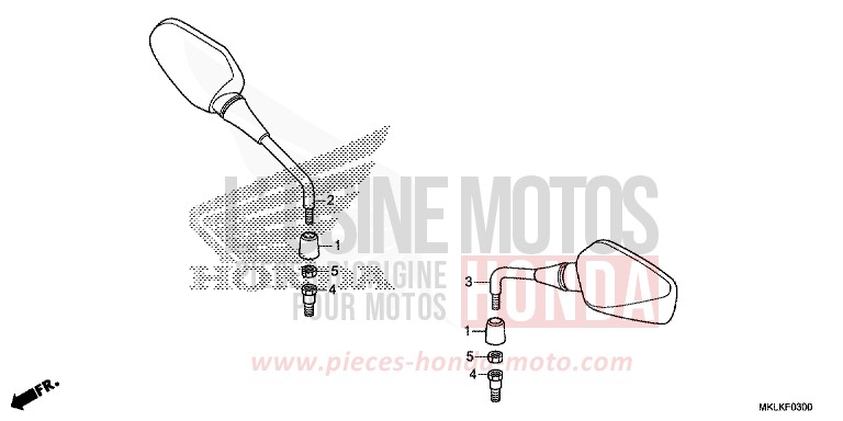 MIRROR for NC750S CANDY CHROMOSPHERE RED (R381) from 2019