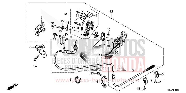 PARKING BRAKE LEVER for NC750S CANDY CHROMOSPHERE RED (R381) from 2019