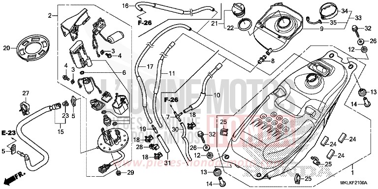 FUEL TANK/FUEL PUMP for NC750S CANDY CHROMOSPHERE RED (R381) from 2019