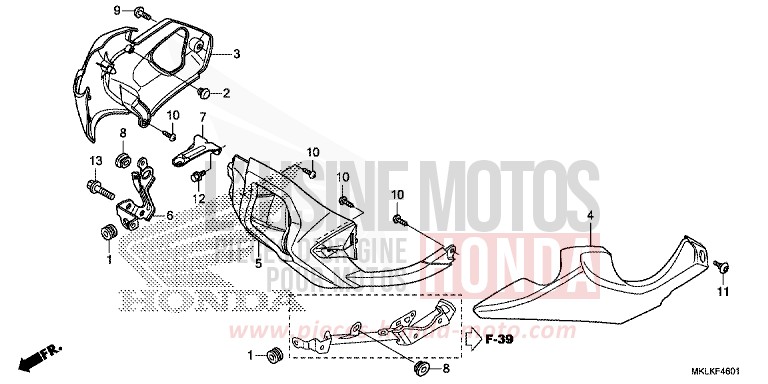 UNDER COWL (NC750SD) for NC750S CANDY CHROMOSPHERE RED (R381) from 2019