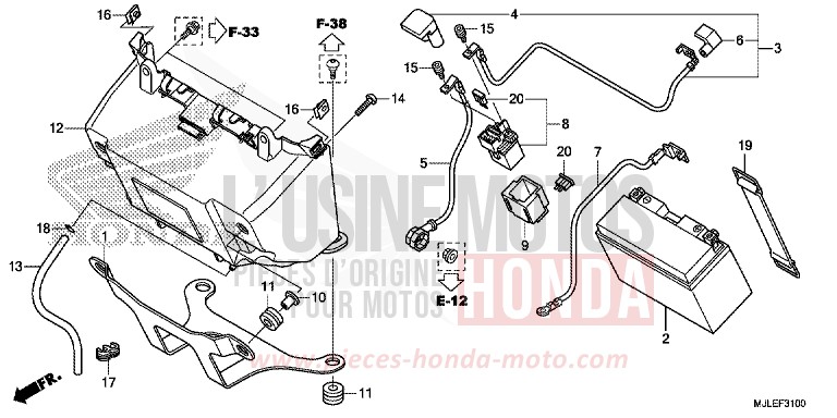 BATTERY for NC750S GRAPHITE BLACK (NHB01) from 2014