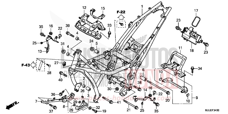 FRAME BODY for NC750S GRAPHITE BLACK (NHB01) from 2014