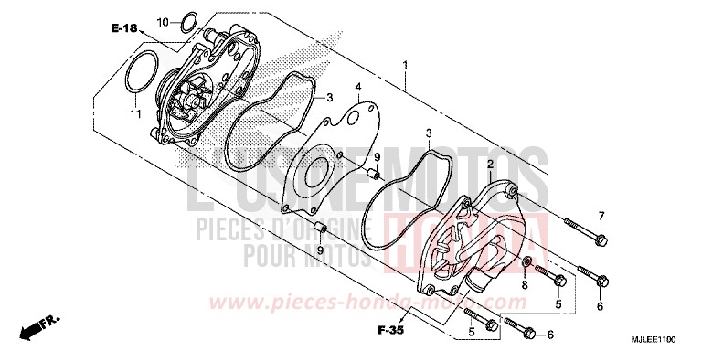 POMPA ACQUA per NC750S SEAL SILVER METALLIC (NHA14) del 2014