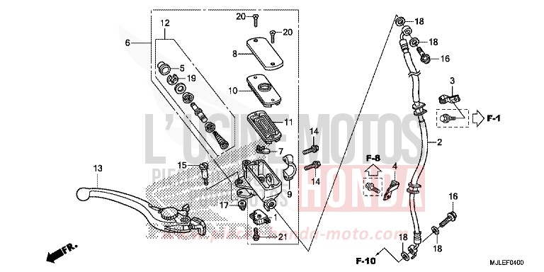 FR. BRAKE MASTER CYLINDER (NC750S) for NC750S SEAL SILVER METALLIC (NHA14) from 2014