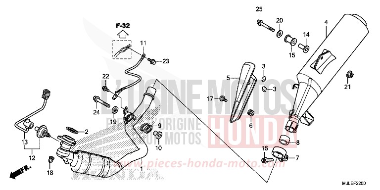 EXHAUST MUFFLER for NC750S SEAL SILVER METALLIC (NHA14) from 2014