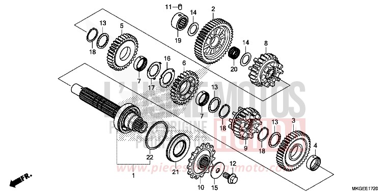 TRANSMISSION (COUNTERSHAFT) for REBEL MAT AXIS GRAY METALLIC (NH303) from 2020