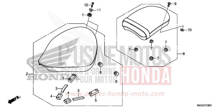SEAT for REBEL MAT AXIS GRAY METALLIC (NH303) from 2020
