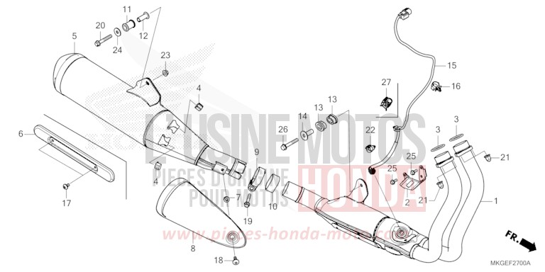 EXHAUST MUFFLER for REBEL MAT AXIS GRAY METALLIC (NH303) from 2020