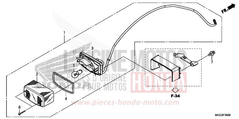 TAILLIGHT for CMX500 GRAPHITE BLACK (NHB01) from 2017