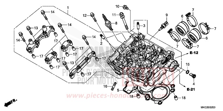 CYLINDER HEAD for CMX500 MAT ARMORED SILVER METALLIC (NHB89) from 2017