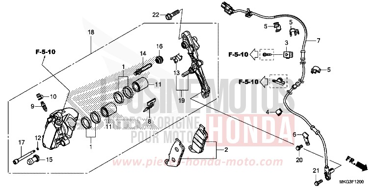 FRONT BRAKE CALIPER for REBEL MAT ARMORED SILVER METALLIC (NHB89) from 2017