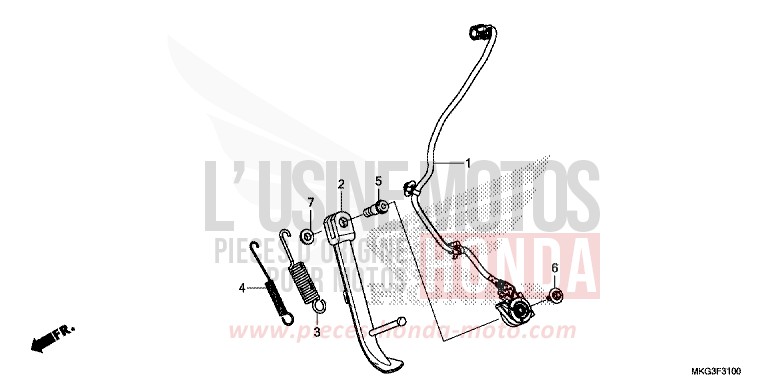 SIDE STAND for REBEL MAT ARMORED SILVER METALLIC (NHB89) from 2017