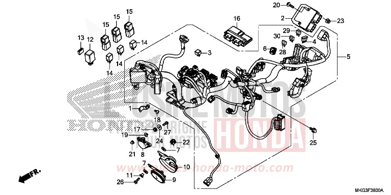 WIRE HARNESS for REBEL MAT ARMORED SILVER METALLIC (NHB89) from 2017