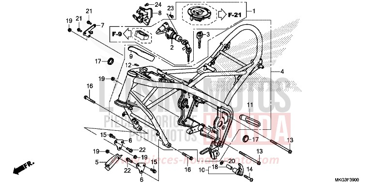 FRAME BODY for CMX500 MAT ARMORED SILVER METALLIC (NHB89) from 2017