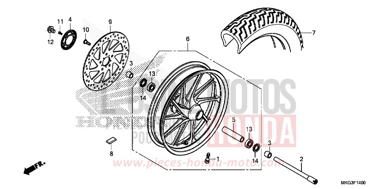 FRONT WHEEL for REBEL MILLENNIUM RED (R263) from 2017
