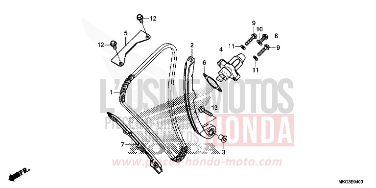 CAM CHAIN/TENSIONER for CMX500 GRAPHITE BLACK (NHB01) from 2019