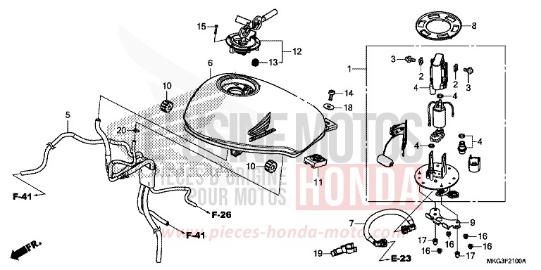 FUEL TANK/FUEL PUMP for CMX500 GRAPHITE BLACK (NHB01) from 2019