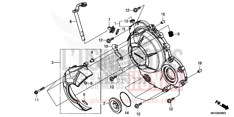 RIGHT CRANKCASE COVER for REBEL MAT AXIS GRAY METALLIC (NH303) from 2019