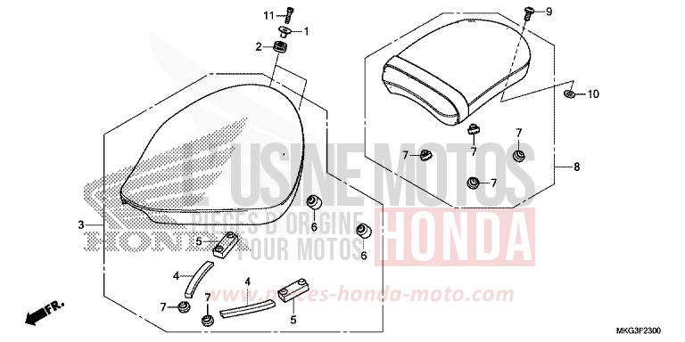 SEAT for REBEL MAT AXIS GRAY METALLIC (NH303) from 2019