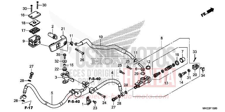 REAR BRAKE MASTER CYLINDER for CMX500 MILLENNIUM RED (R263) from 2019
