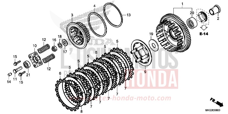 CLUTCH for CMX500 PEARL CADET GRAY (NHB95) from 2019