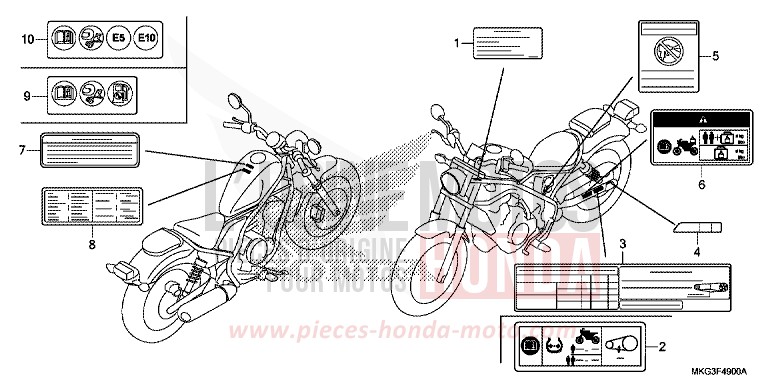 CAUTION LABEL for CMX500 PEARL CADET GRAY (NHB95) from 2019