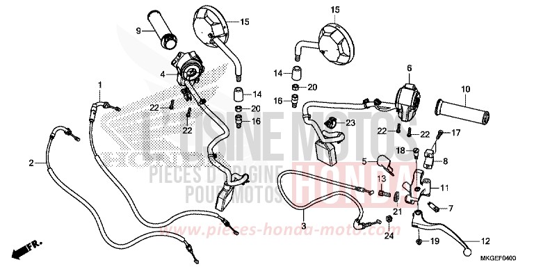 HANDLE LEVER/SWITCH/CABLE/MIRROR for CMX500 MAT AXIS GRAY METALLIC (NH303) from 2020