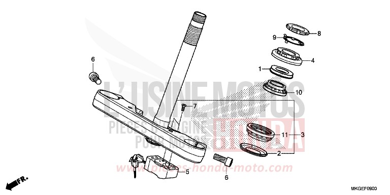 STEERING STEM for REBEL MAT AXIS GRAY METALLIC (NH303) from 2020