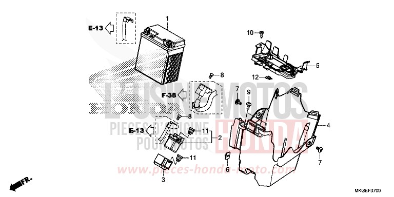 BATTERY for REBEL MAT AXIS GRAY METALLIC (NH303) from 2020