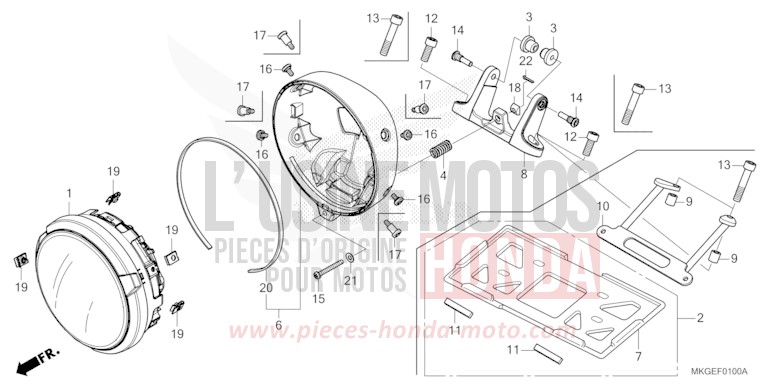 HEADLIGHT for CMX500 GRAPHITE BLACK (NHB01) from 2022