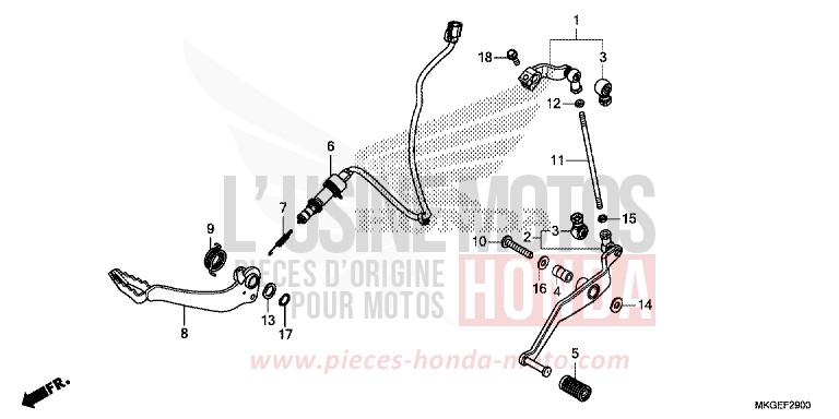 PEDAL for CMX500 GRAPHITE BLACK (NHB01) from 2022