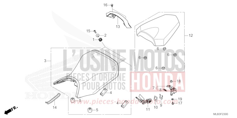 SIEGE for CB750A GRAPHITE BLACK (NHB01) from 2023