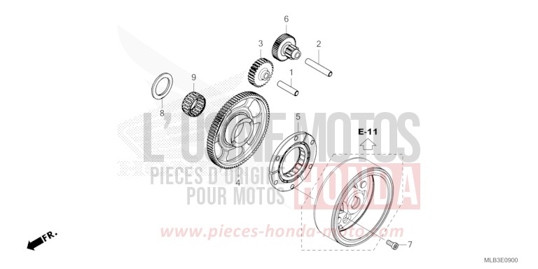 EMBRAYAGE DE DEMARRAGE for CB750A PEARL GLARE WHITE (NHB53) from 2023