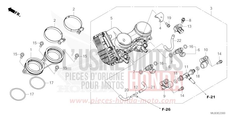 CORPS DE PAPILLON for CB750A PEARL GLARE WHITE (NHB53) from 2023