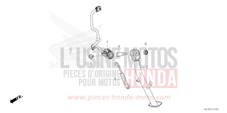 BEQUILLE LATERALE for CB750A PEARL GLARE WHITE (NHB53) from 2023