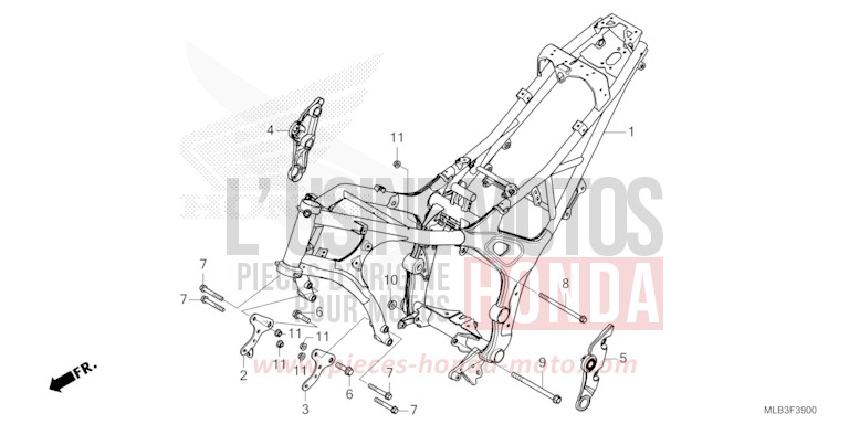 CARROSSERIE DE CHASSIS for CB750A MAT GOLDFINCH YELLOW (Y242) from 2023