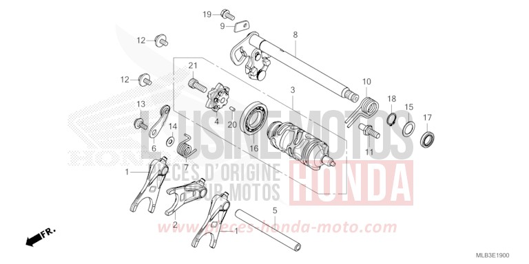 BARILLET DE SELECTION for CB750A MAT IRIDIUM GRAY METALLIC (NHC64) from 2023