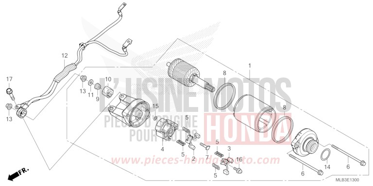 STARTER MOTOR for CB750A PEARL GLARE WHITE (NHB53) from 2023