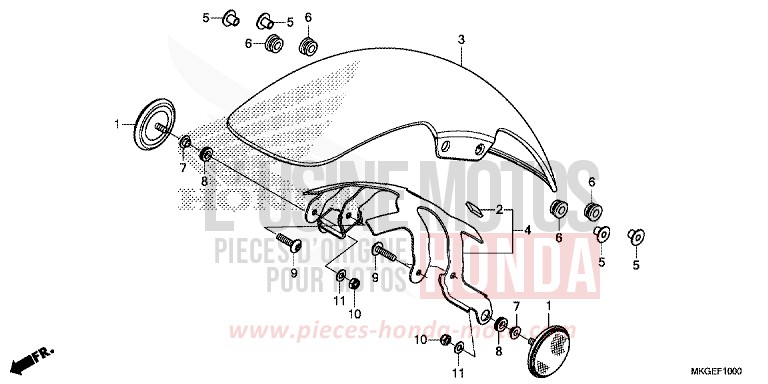 FRONT FENDER for CMX500 PEARL ORGANIC GREEN (GY157) from 2022