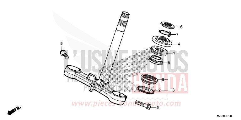 STEERING STEM for CBR650F MAT GUNPOWDER BLACK METALLIC (NH436K) from 2016