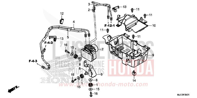 ABS MODULATOR/TRAY (2) for CBR650F MILLENNIUM RED (R263) from 2017