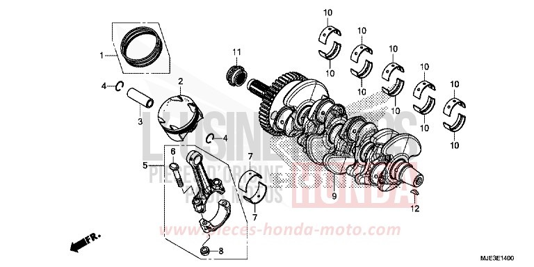 CRANKSHAFT/PISTON for CBR650F MAT GUNPOWDER BLACK METALLIC (NH436) from 2017