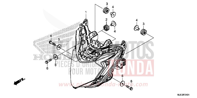 HEADLIGHT (2) for CBR650F PEARL METALLOID WHITE (NHA96) from 2017