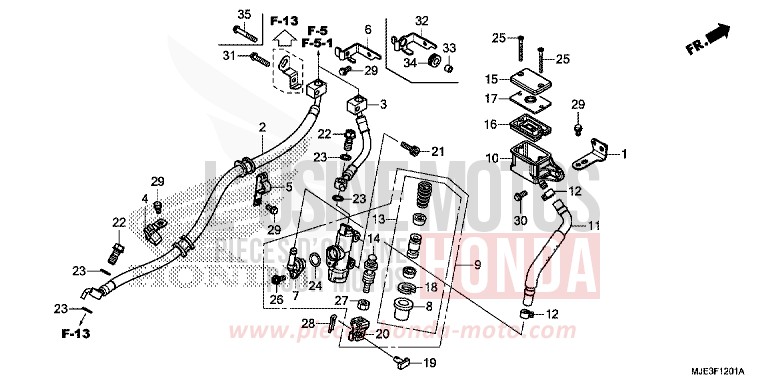 REAR BRAKE MASTER CYLINDER (CBR650FA) for CBR650F PEARL METALLOID WHITE (NHA96) from 2017