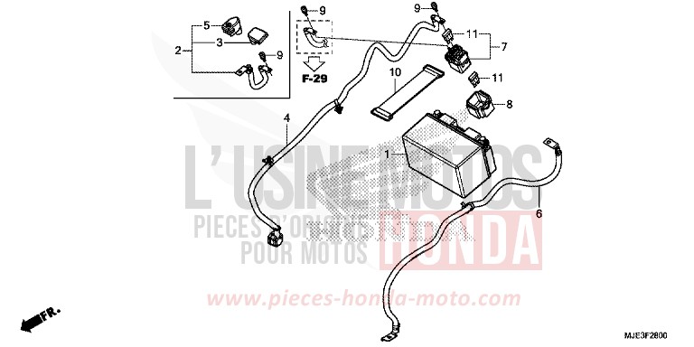BATTERY for CBR650F PEARL METALLOID WHITE (NHA96) from 2017