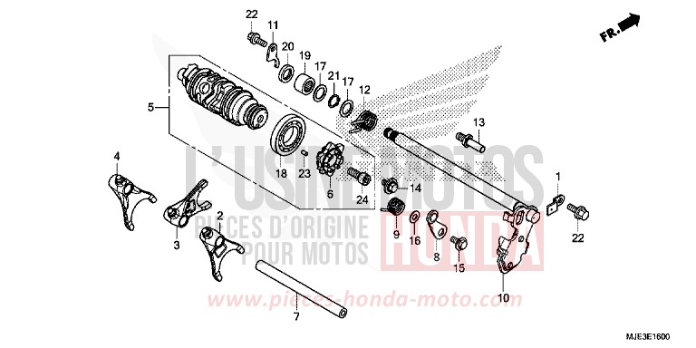 GEARSHIFT DRUM for CBR650F SWORD SILVER METALLIC (NHA95) from 2017