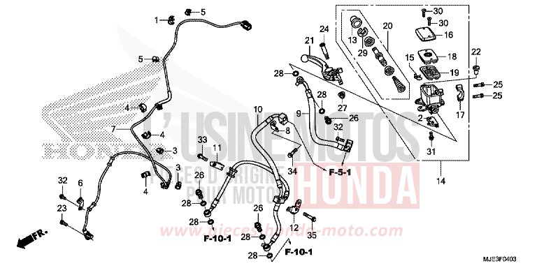 FR. BRAKE MASTER CYLINDER (CBR650FA) (2) for CBR650F SWORD SILVER METALLIC (NHA95) from 2017