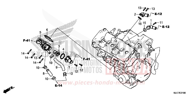 TERMOSTATO per CBR650F GRAND PRIX RED (R380) del 2018